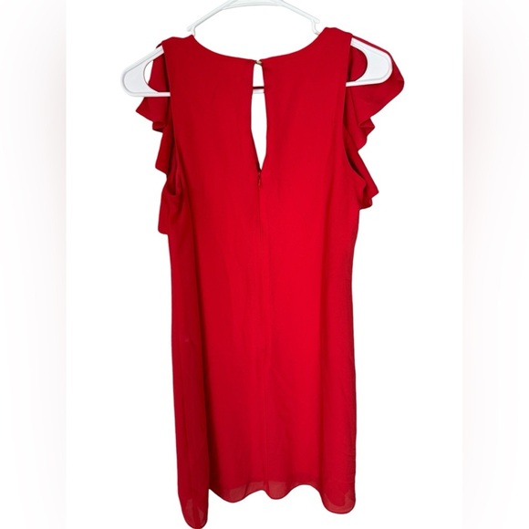 Vince Camuto red flutter sleeve shift dress girly feminine romantic valentines - Picture 4 of 5